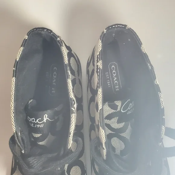 COACH Cardinal High Tops Lace Up Sneakers Black & Grey Women's Size 8.5 EUC - Picture 11 of 14